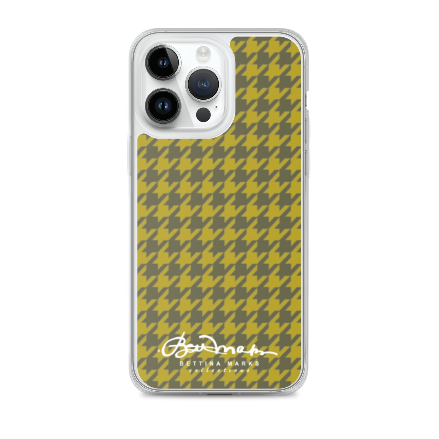 Olive Houndsooth Iphone 15 Pro Clear Case for iPhone®