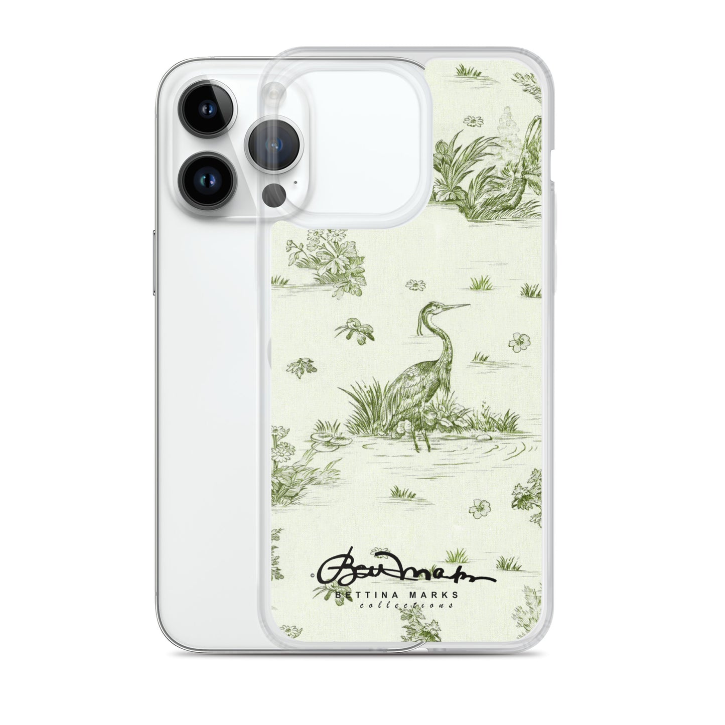 Toiles de Jouy tree Hugging Forest Green iPhone Case