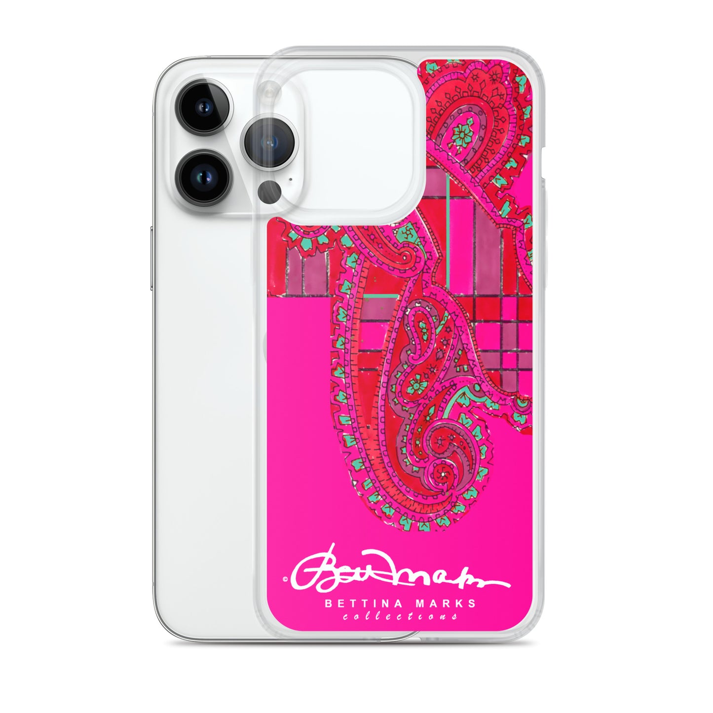 Pink Paisley Plaid Iphone Clear Case