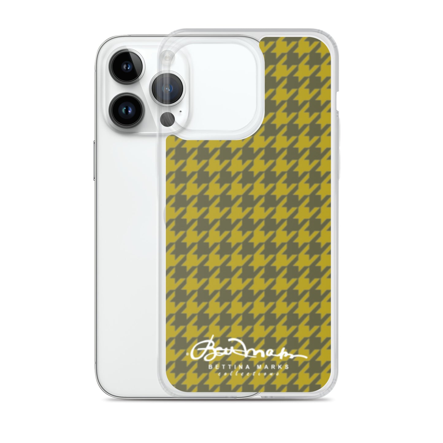 Olive Houndsooth Iphone 15 Pro Clear Case for iPhone®