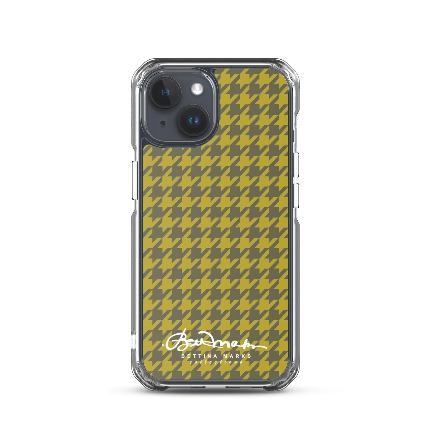 Olive Houndsooth Iphone 15 Pro Clear Case for iPhone®