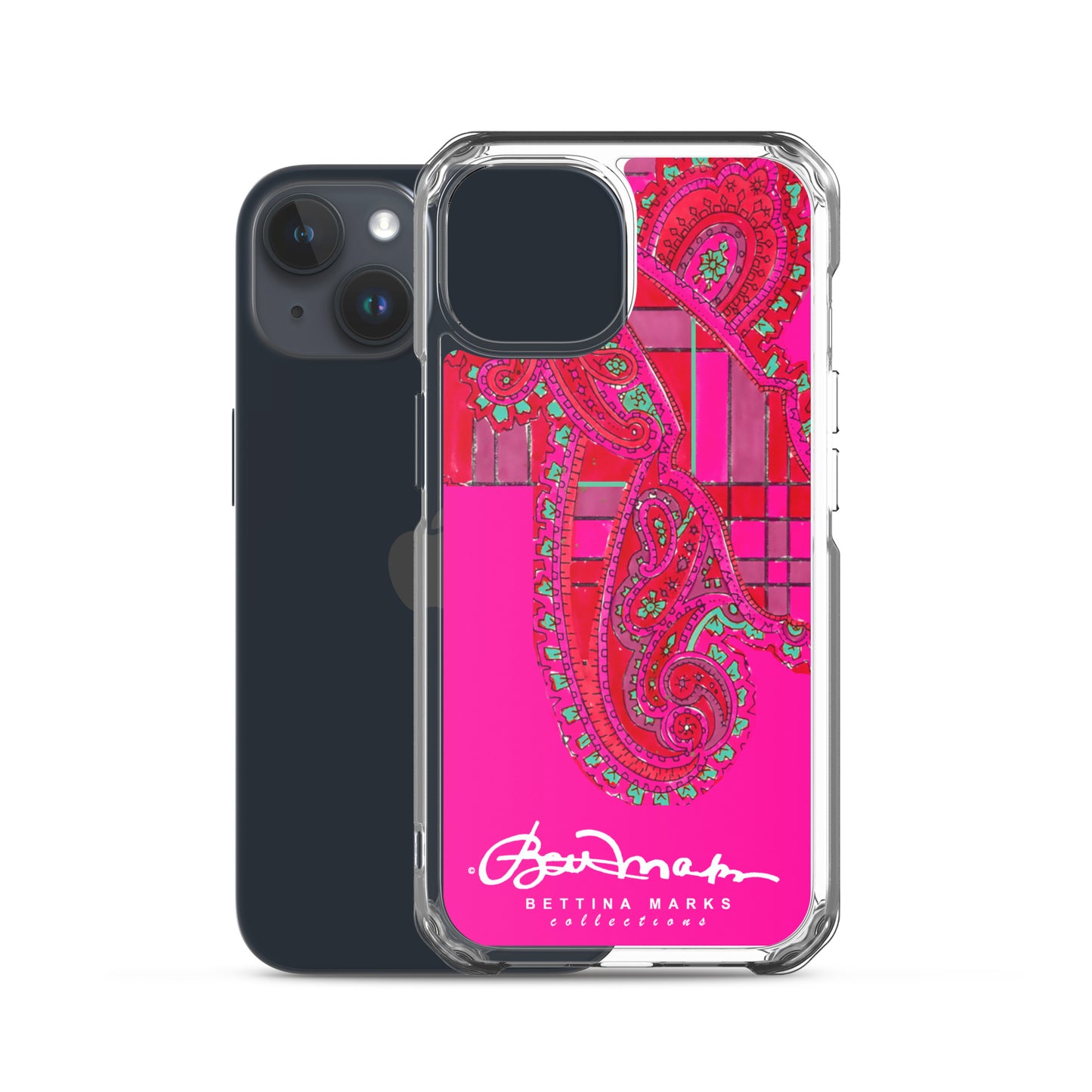 Pink Paisley Plaid Iphone Clear Case