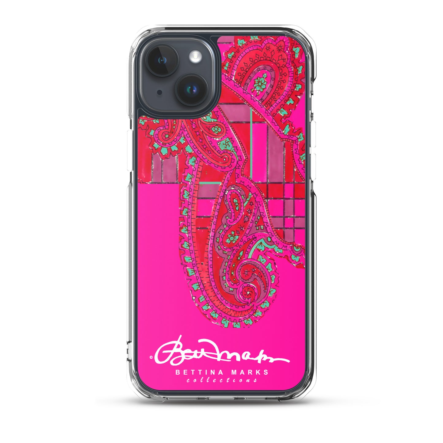 Pink Paisley Plaid Iphone Clear Case