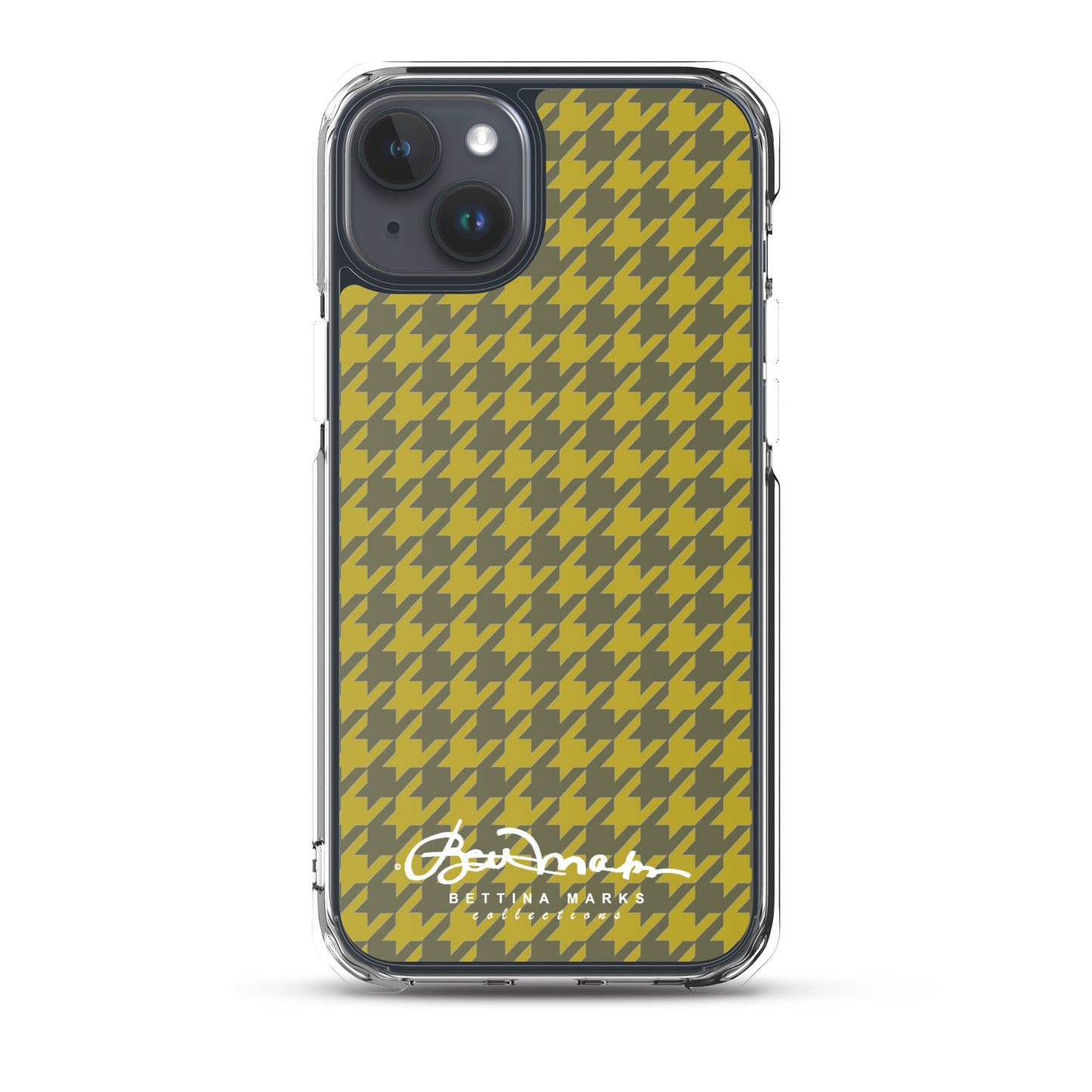 Olive Houndsooth Iphone 15 Pro Clear Case for iPhone®