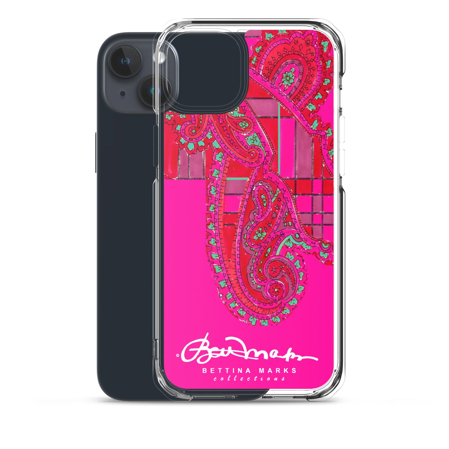 Pink Paisley Plaid Iphone Clear Case