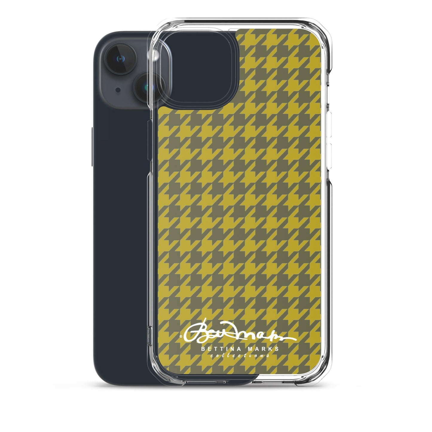 Olive Houndsooth Iphone 15 Pro Clear Case for iPhone®