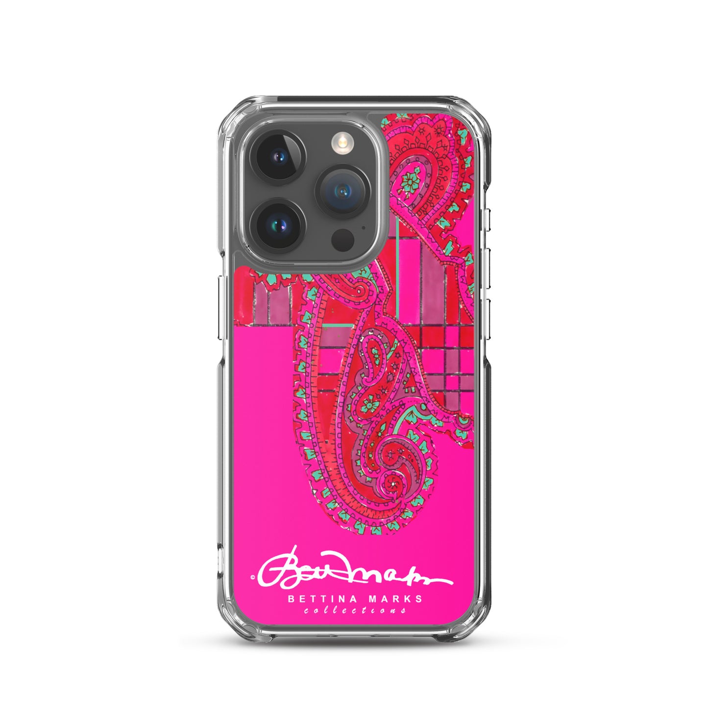 Pink Paisley Plaid Iphone Clear Case