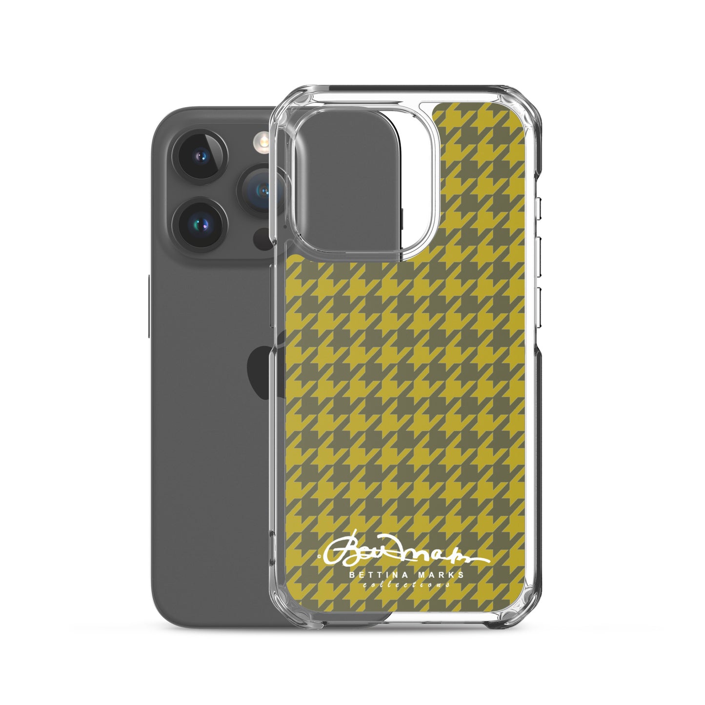 Olive Houndsooth Iphone 15 Pro Clear Case for iPhone®