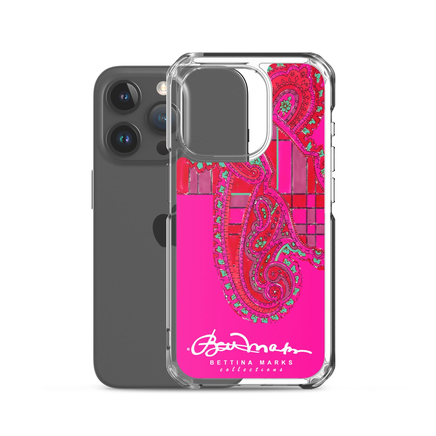 Pink Paisley Plaid Iphone Clear Case