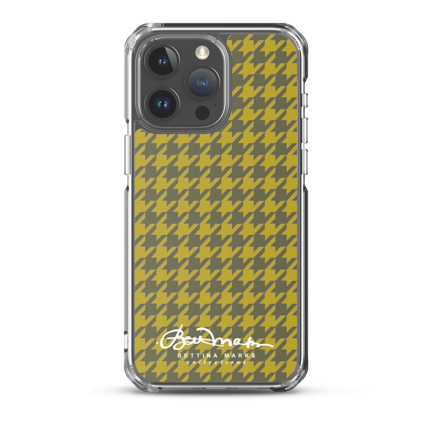 Olive Houndsooth Iphone 15 Pro Clear Case for iPhone®
