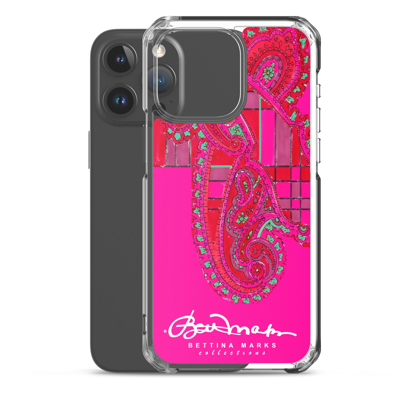 Pink Paisley Plaid Iphone Clear Case