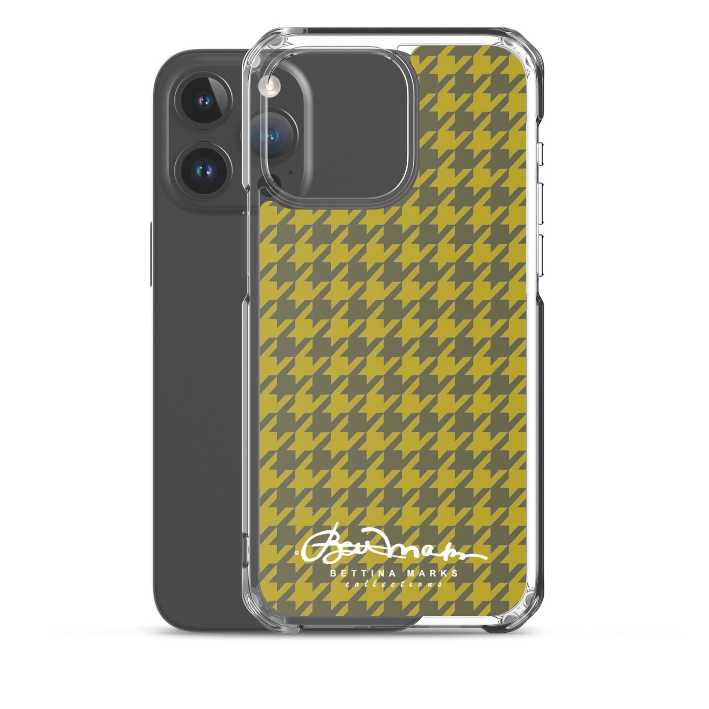 Olive Houndsooth Iphone 15 Pro Clear Case for iPhone®