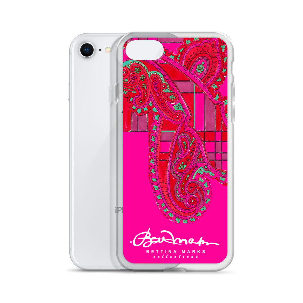 Pink Paisley Plaid Iphone Clear Case