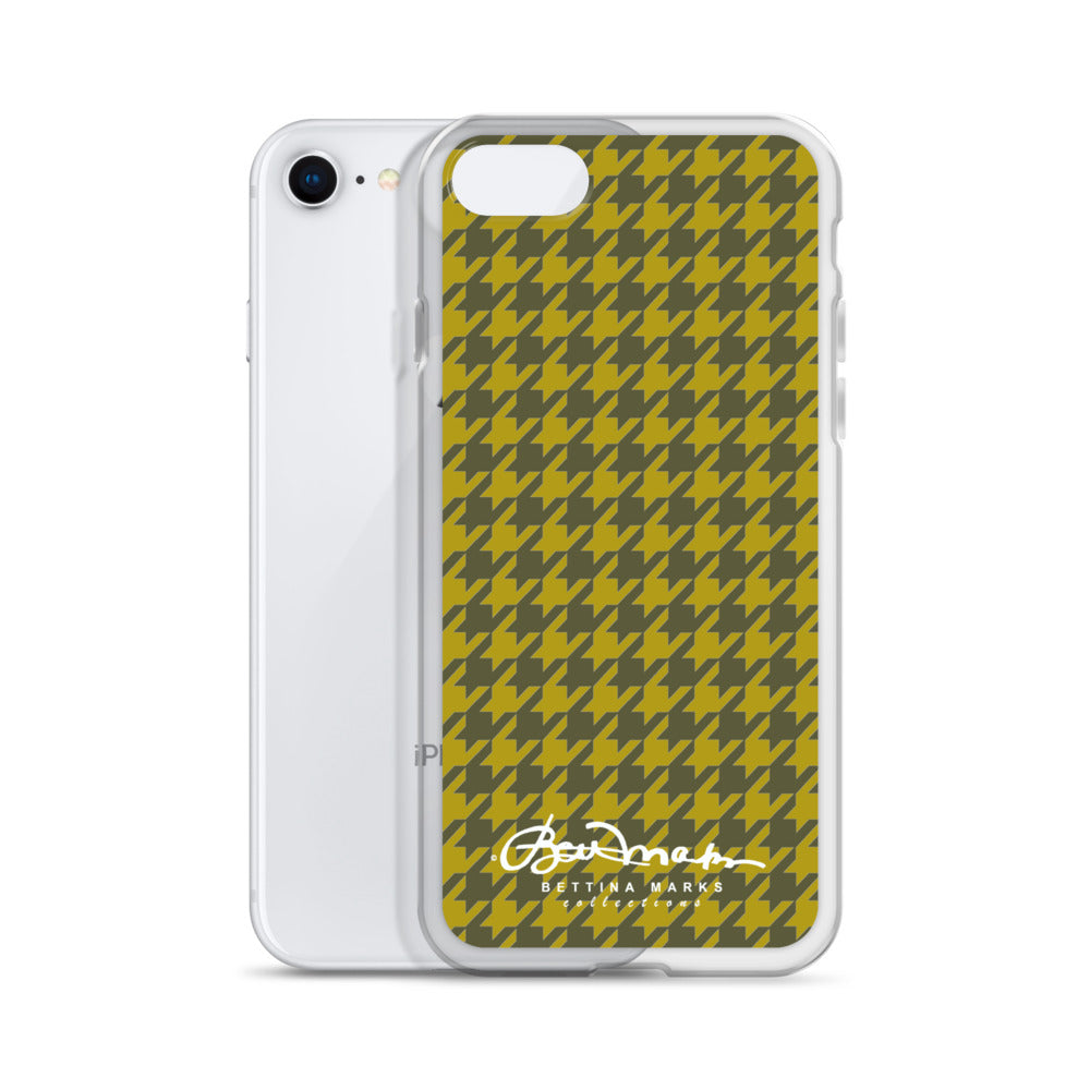 Olive Houndsooth Iphone 15 Pro Clear Case for iPhone®