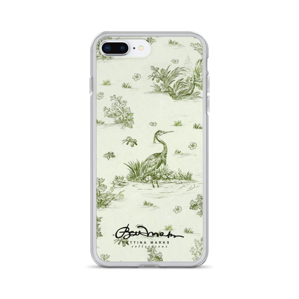 Toiles de Jouy tree Hugging Forest Green iPhone Case