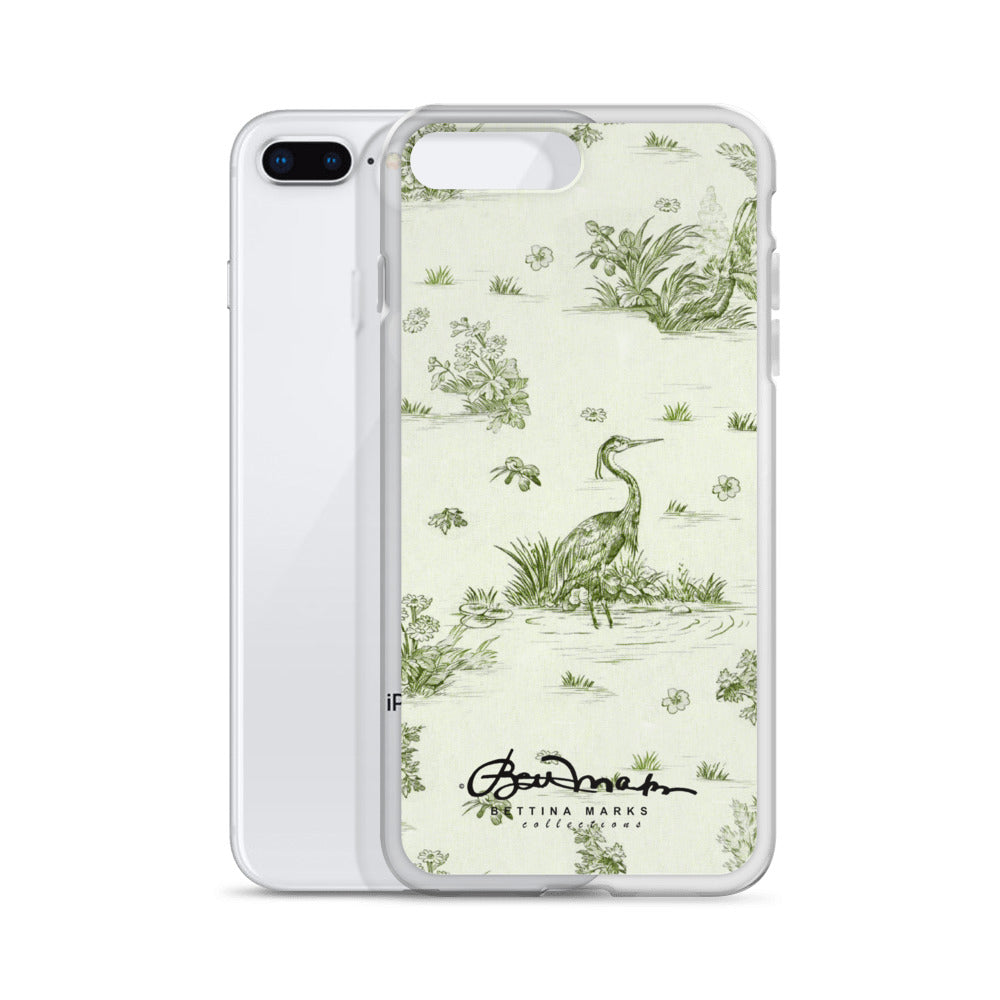 Toiles de Jouy tree Hugging Forest Green iPhone Case