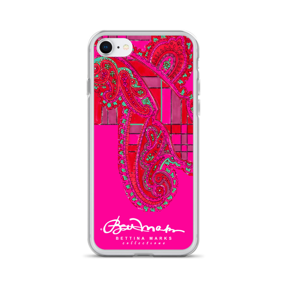 Pink Paisley Plaid Iphone Clear Case