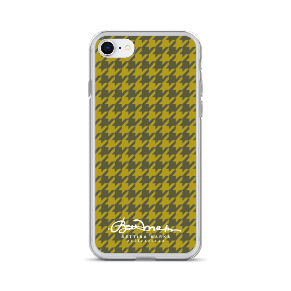 Olive Houndsooth Iphone 15 Pro Clear Case for iPhone®