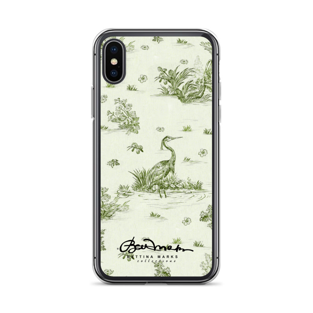 Toiles de Jouy tree Hugging Forest Green iPhone Case