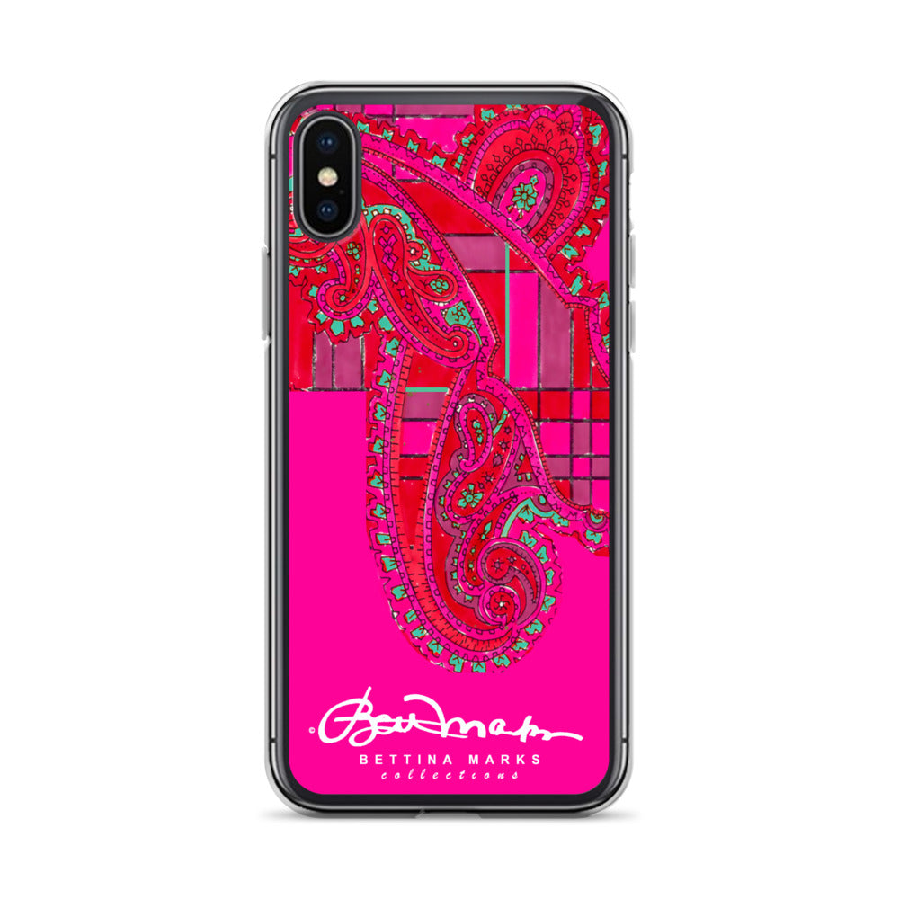 Pink Paisley Plaid Iphone Clear Case