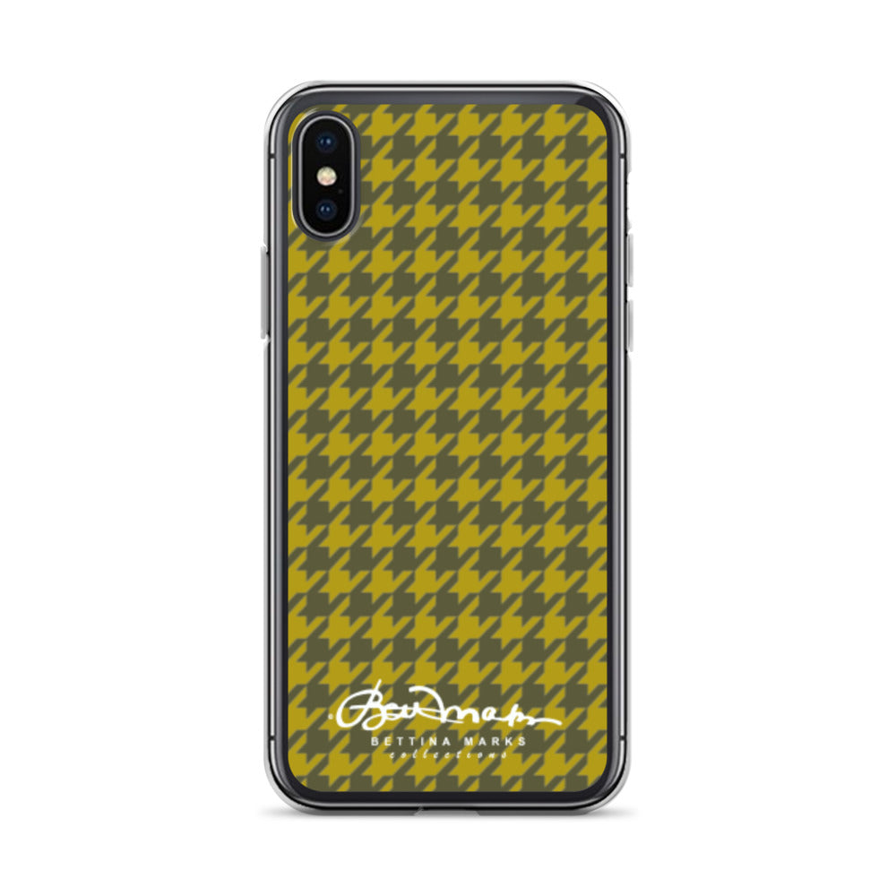 Olive Houndsooth Iphone 15 Pro Clear Case for iPhone®