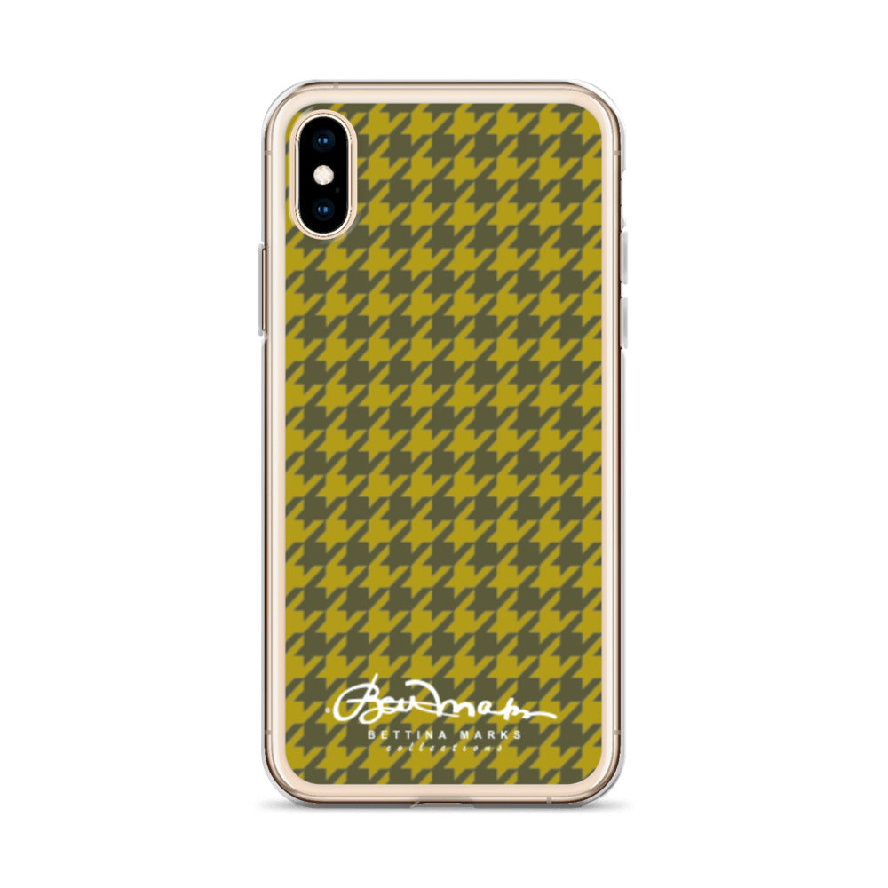 Olive Houndsooth Iphone 15 Pro Clear Case for iPhone®
