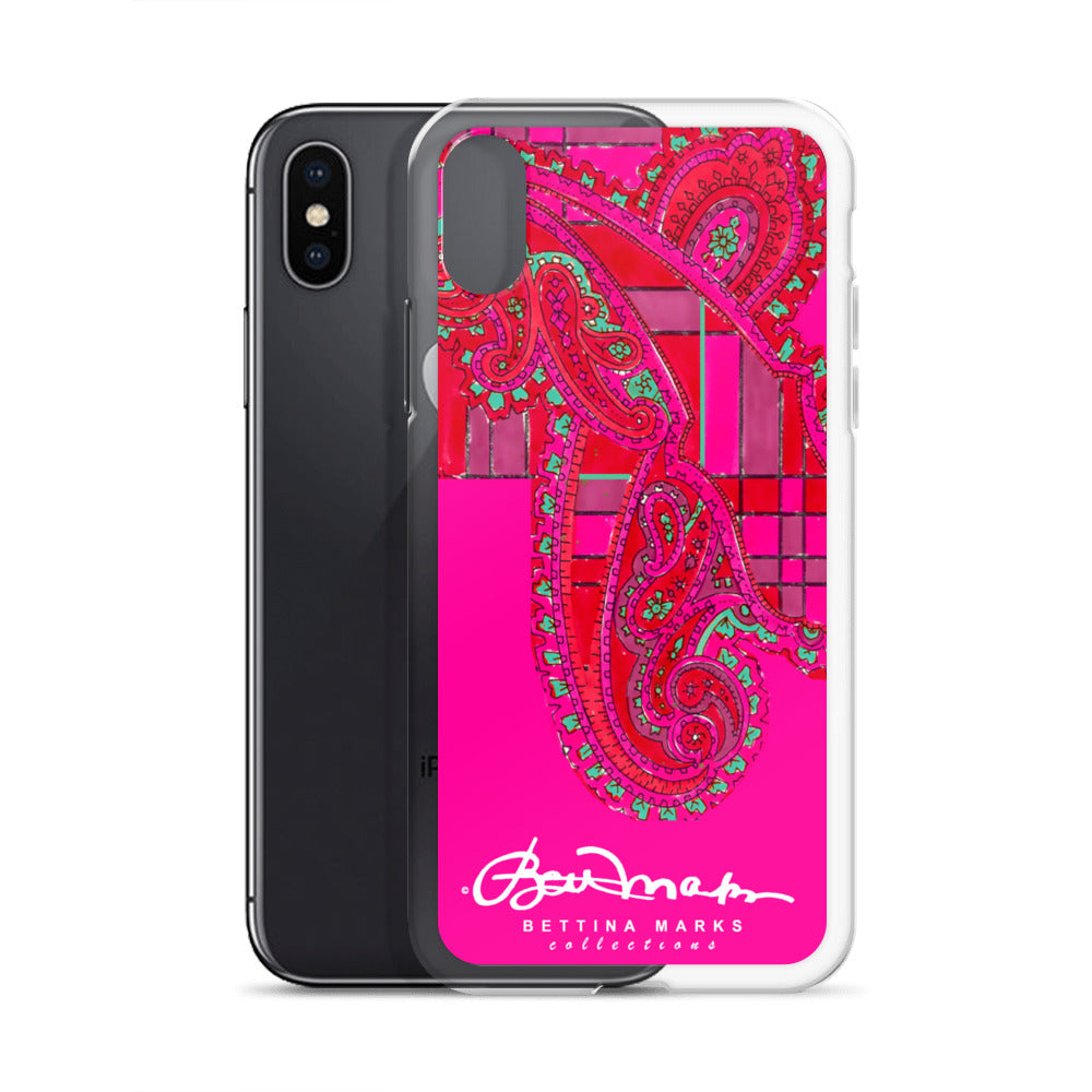 Pink Paisley Plaid Iphone Clear Case