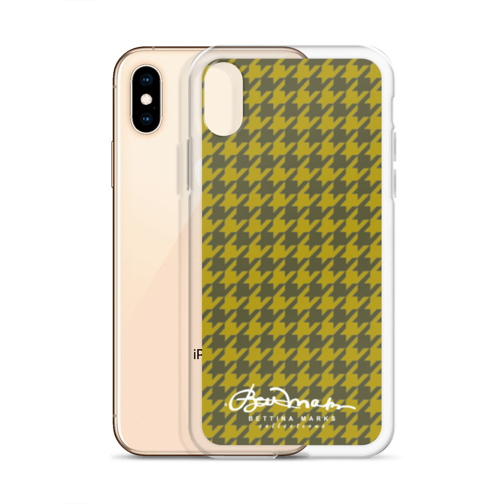 Olive Houndsooth Iphone 15 Pro Clear Case for iPhone®