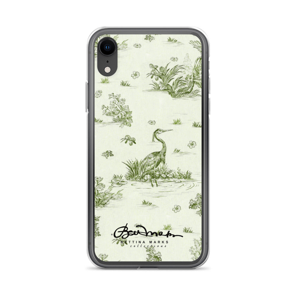 Toiles de Jouy tree Hugging Forest Green iPhone Case