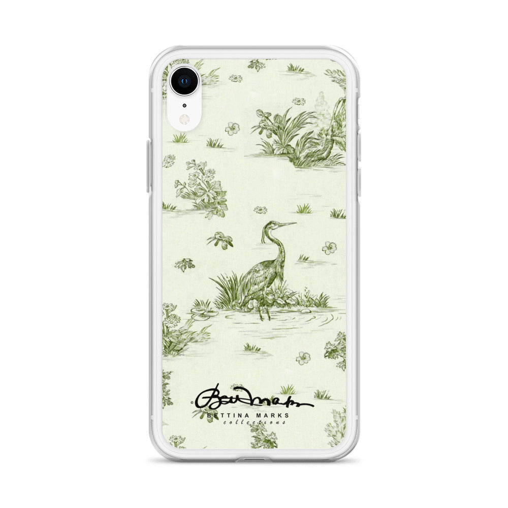 Toiles de Jouy tree Hugging Forest Green iPhone Case