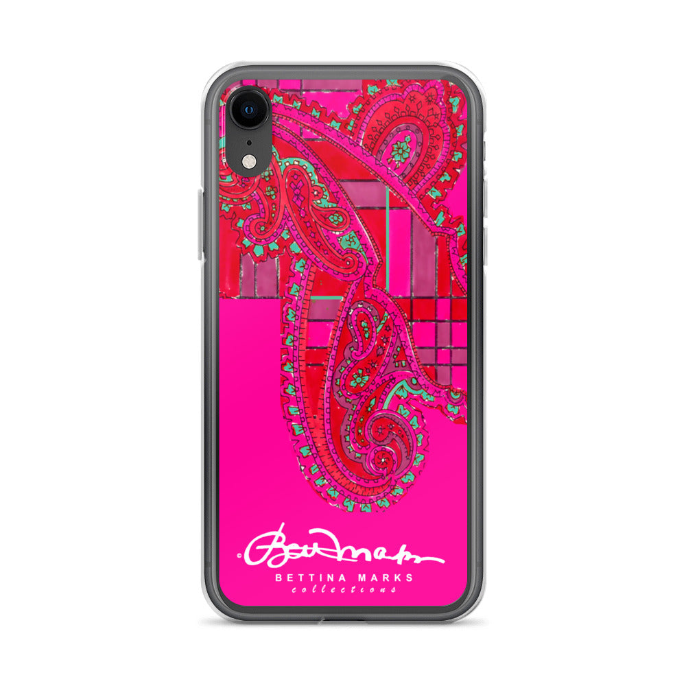 Pink Paisley Plaid Iphone Clear Case