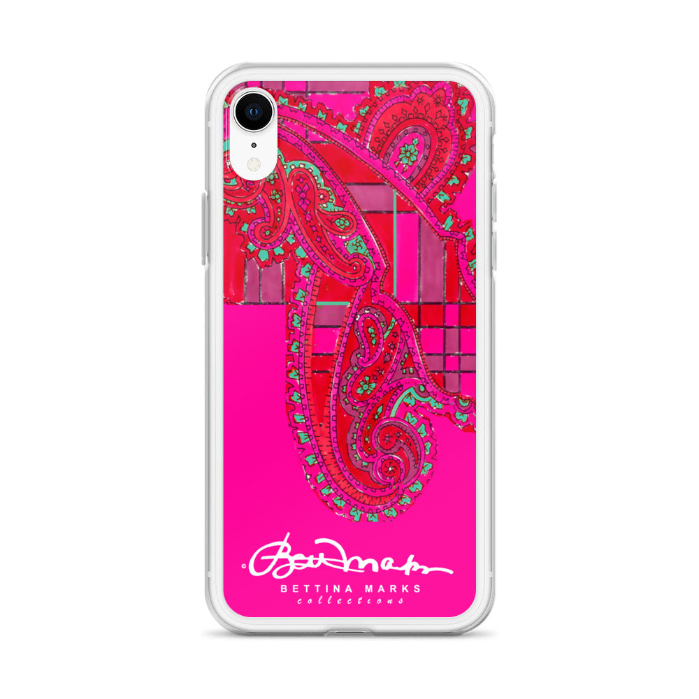 Pink Paisley Plaid Iphone Clear Case
