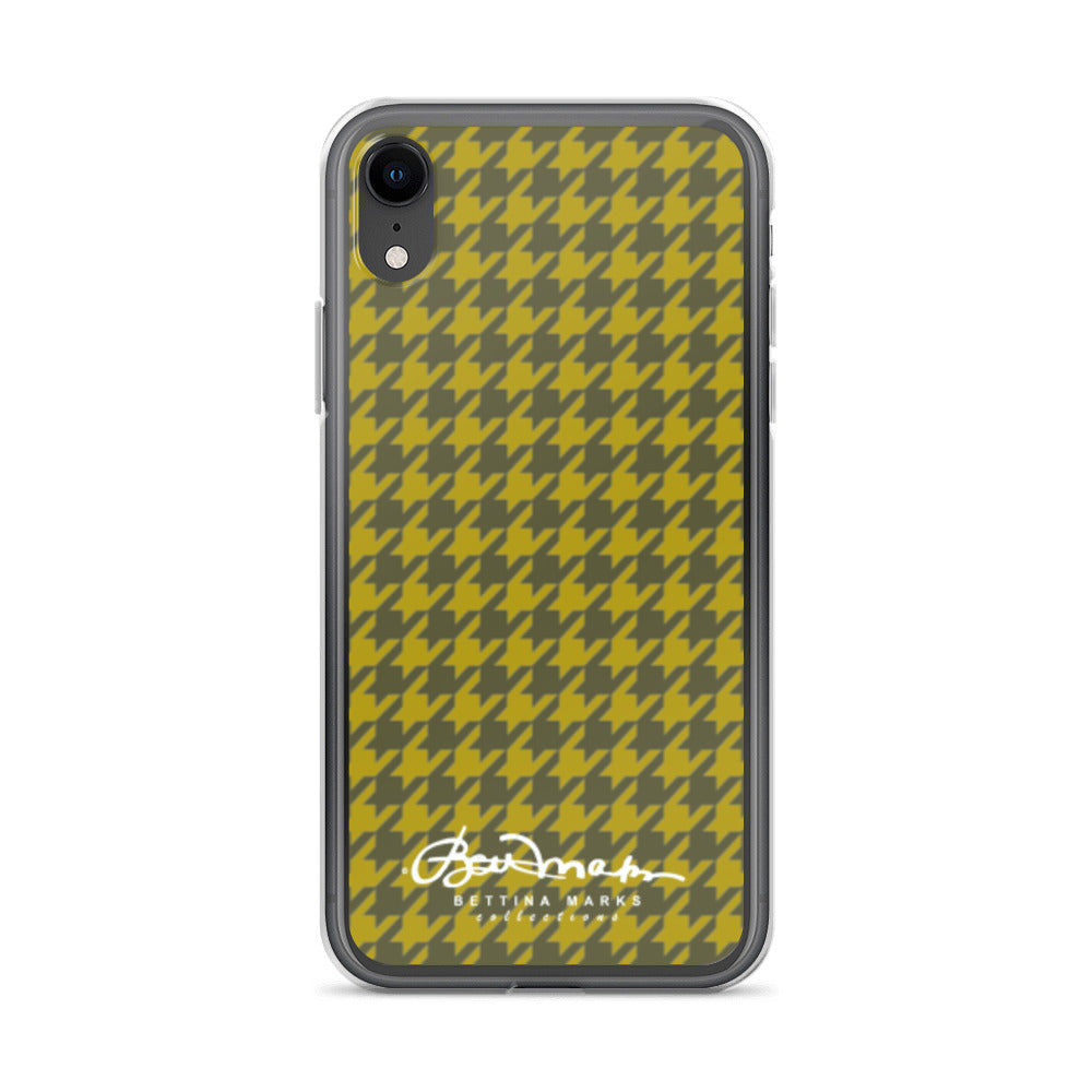 Olive Houndsooth Iphone 15 Pro Clear Case for iPhone®