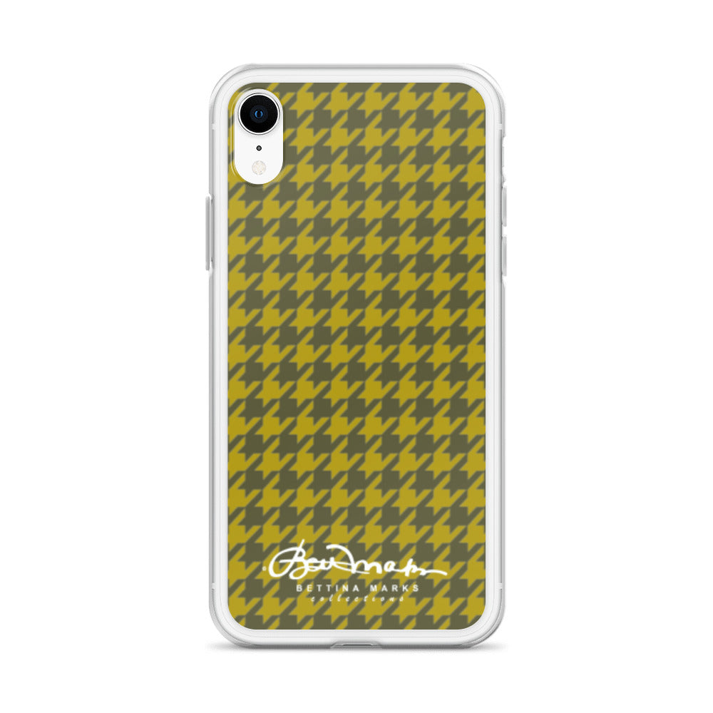 Olive Houndsooth Iphone 15 Pro Clear Case for iPhone®