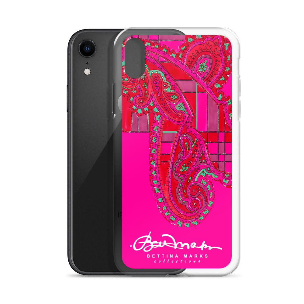 Pink Paisley Plaid Iphone Clear Case
