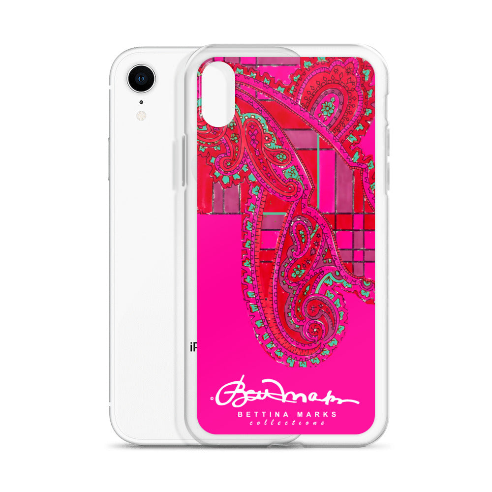 Pink Paisley Plaid Iphone Clear Case