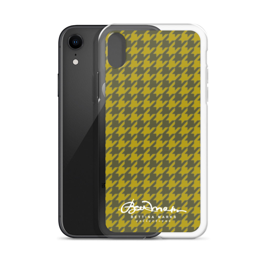 Olive Houndsooth Iphone 15 Pro Clear Case for iPhone®