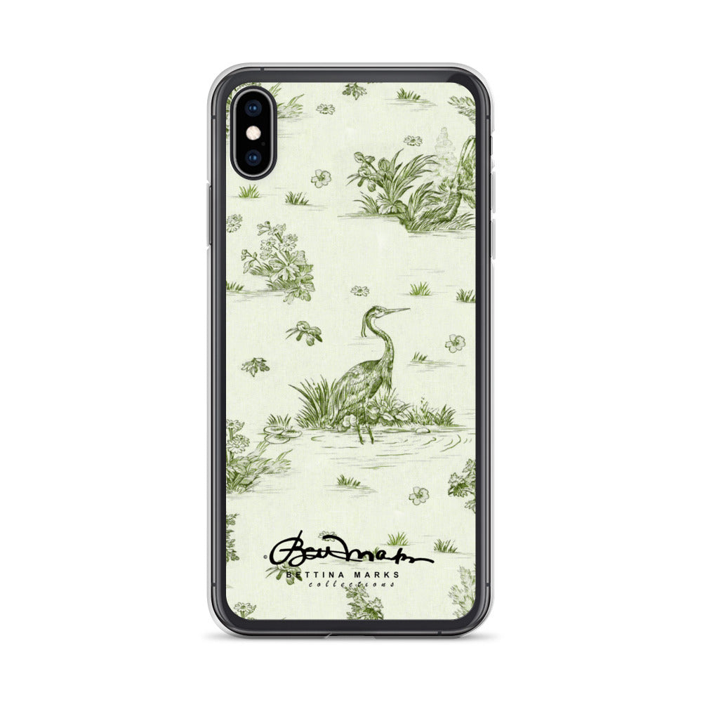 Toiles de Jouy tree Hugging Forest Green iPhone Case