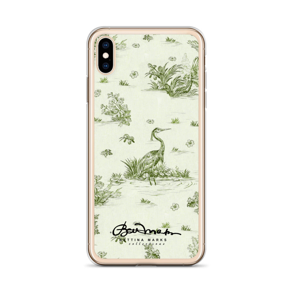 Toiles de Jouy tree Hugging Forest Green iPhone Case
