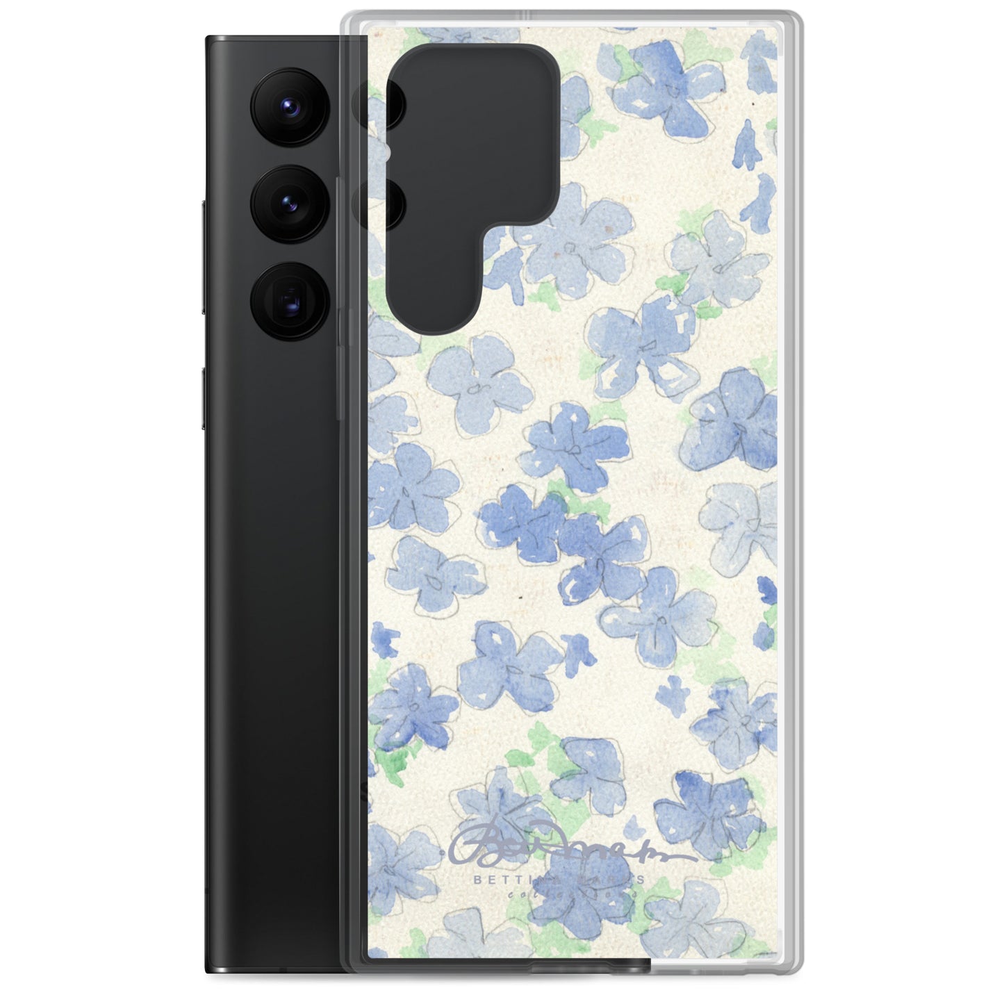 Blu&White Watercolor Floral Samsung Case (select model)