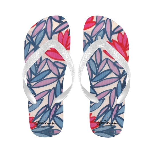 Pink Lotus Flowers Flip Flops for Men/Women