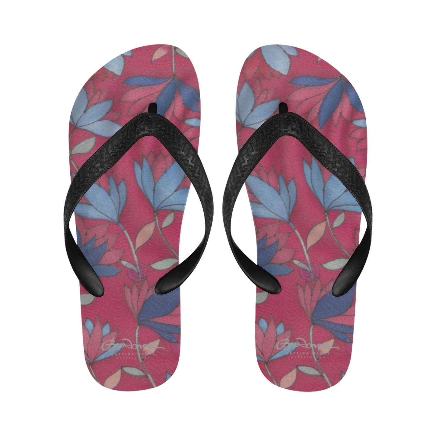 Lotus Flowers On Pink Flip Flops for Men/Women