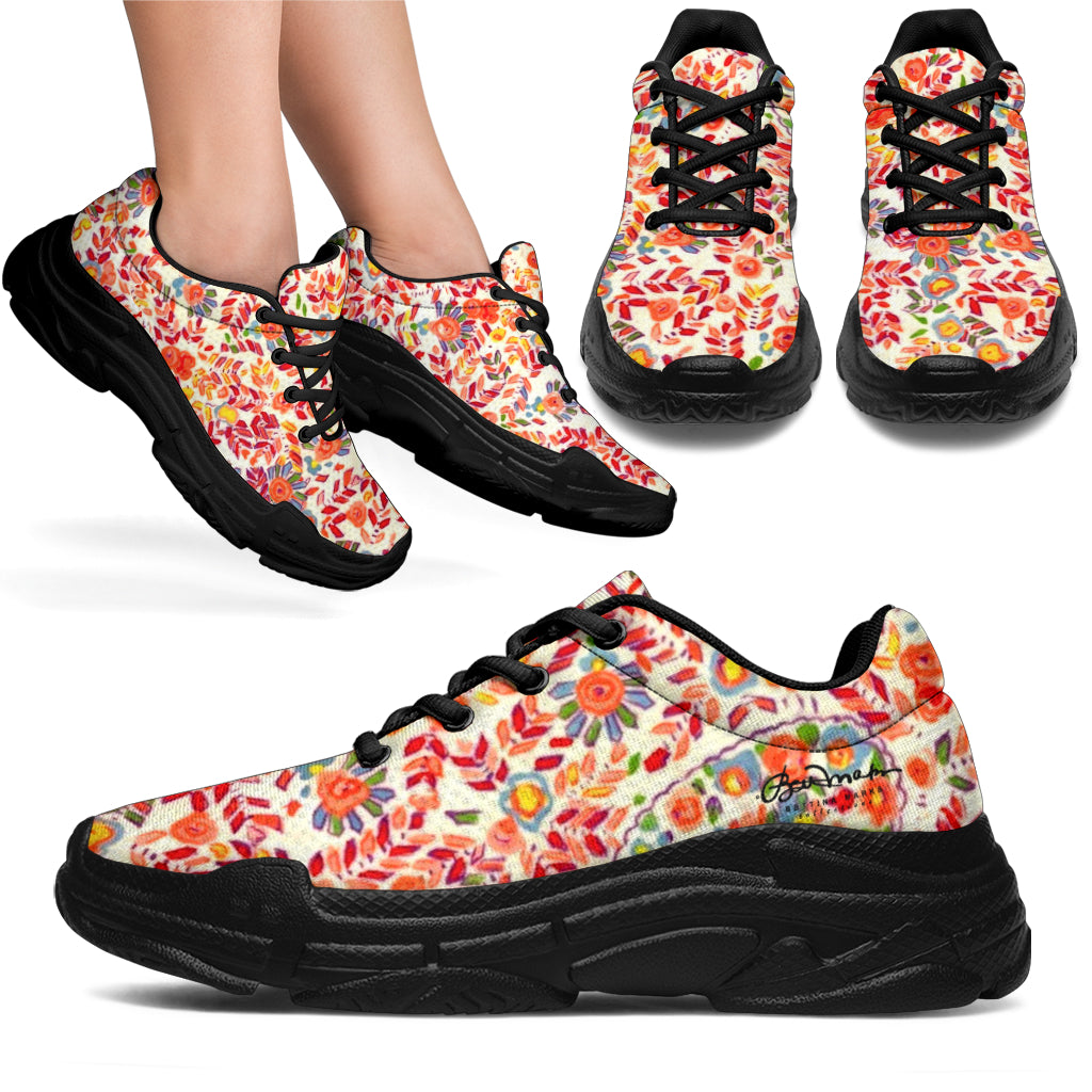 Retro Paisley Athletic Sneakers