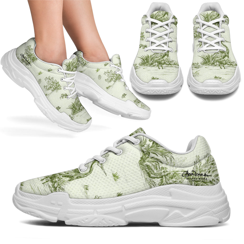 Toiles de Jouy tree Hugging Forest Green Athletic Sneakers