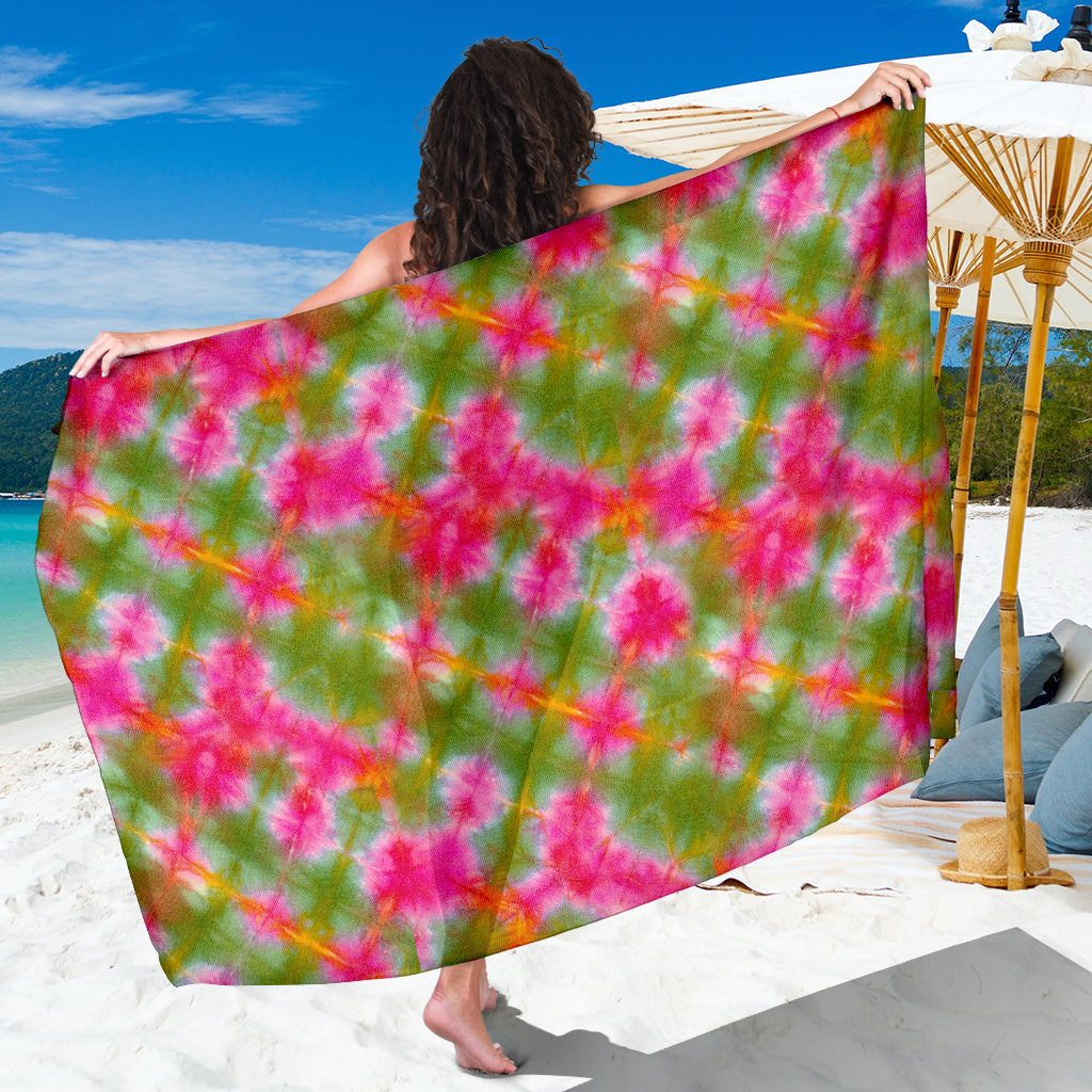 Green Pink Tie Dye Sarong
