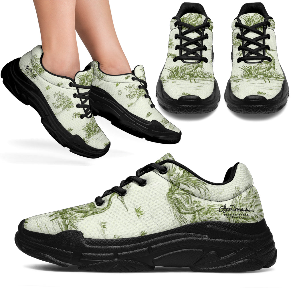 Toiles de Jouy tree Hugging Forest Green Athletic Sneakers