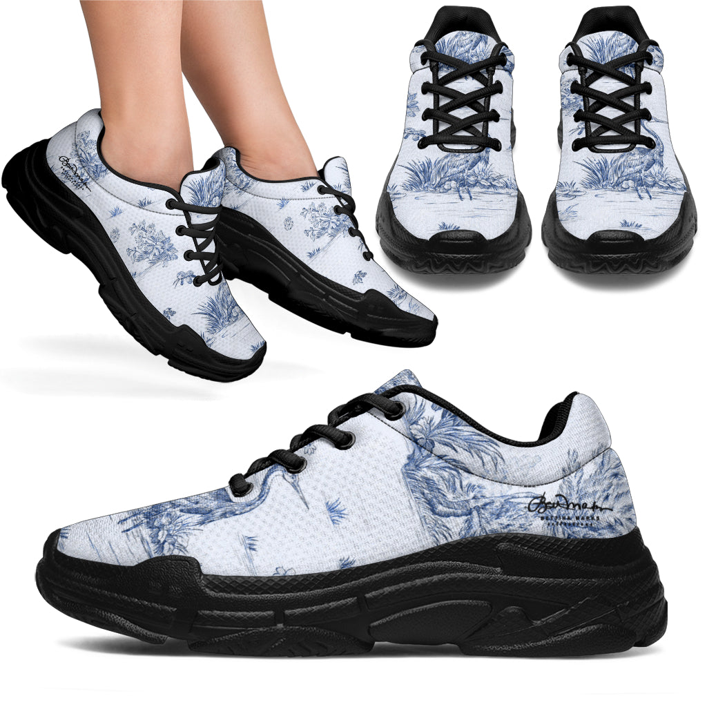 Toiles de Jouy Harmony Blue Athletic Sneakers