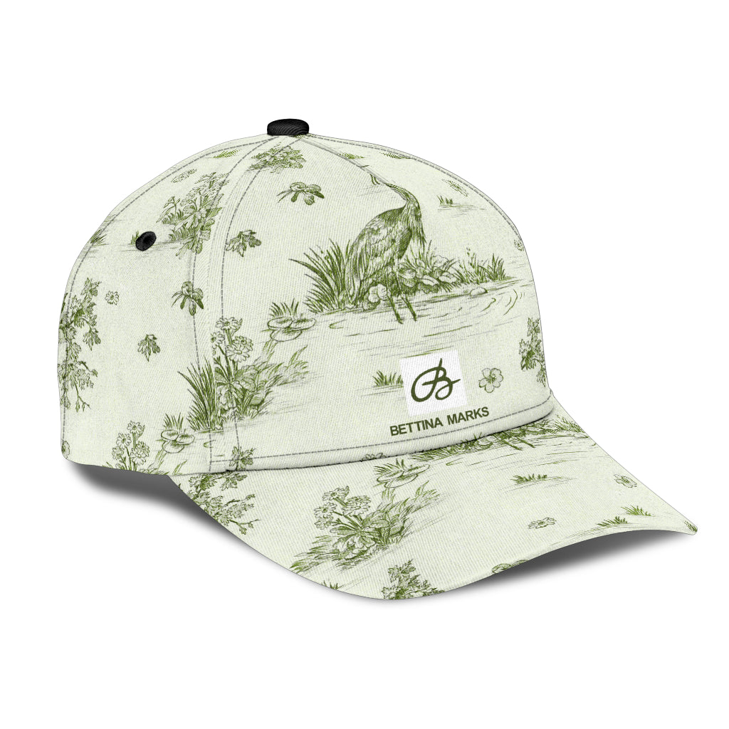 Toiles de Jouy tree Hugging Forest Green Cap