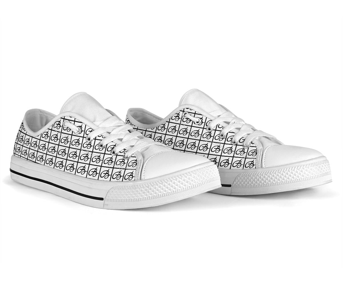White Bettina Marks Logo Low Top Sneakers