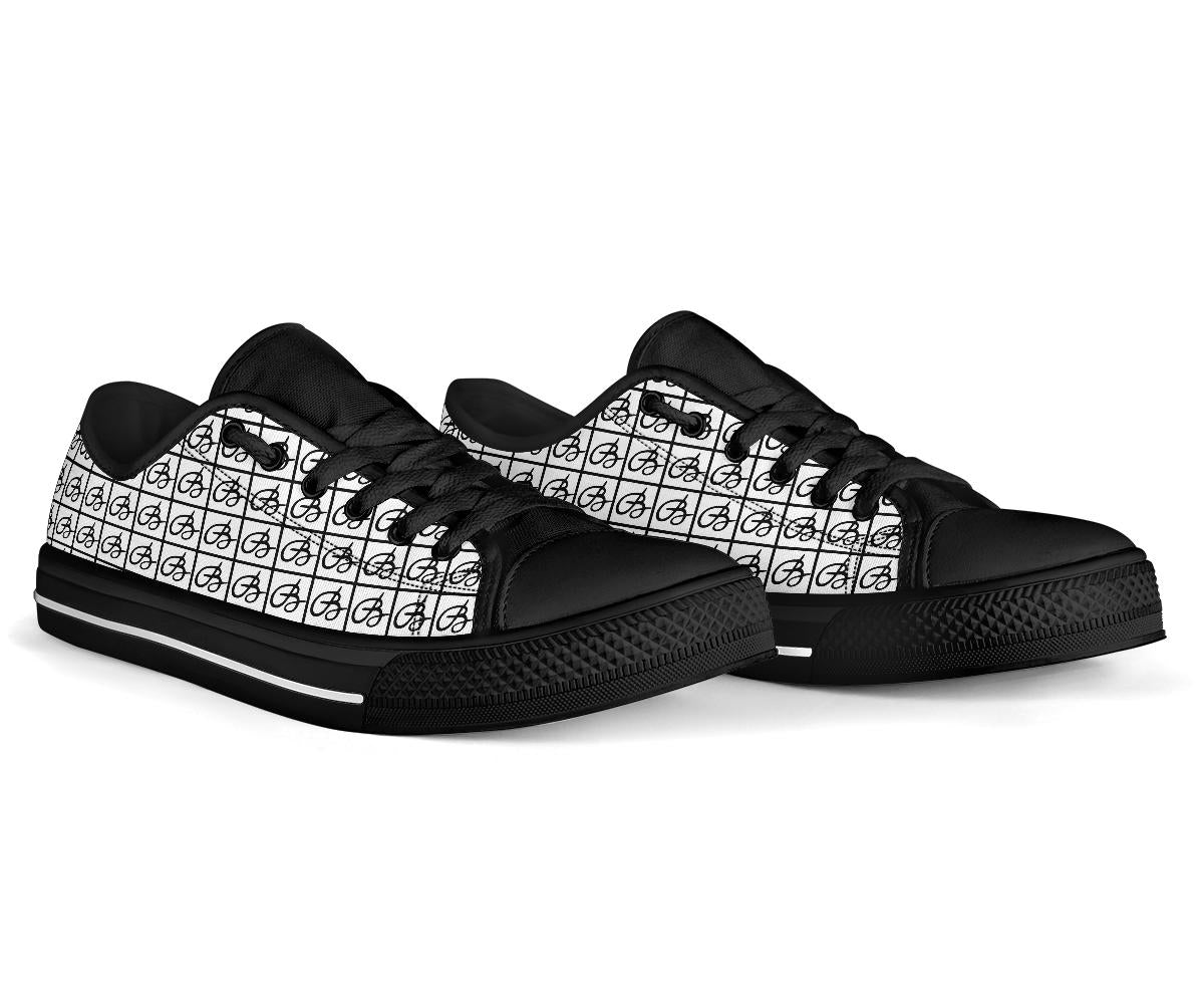 White Bettina Marks Logo Low Top Sneakers